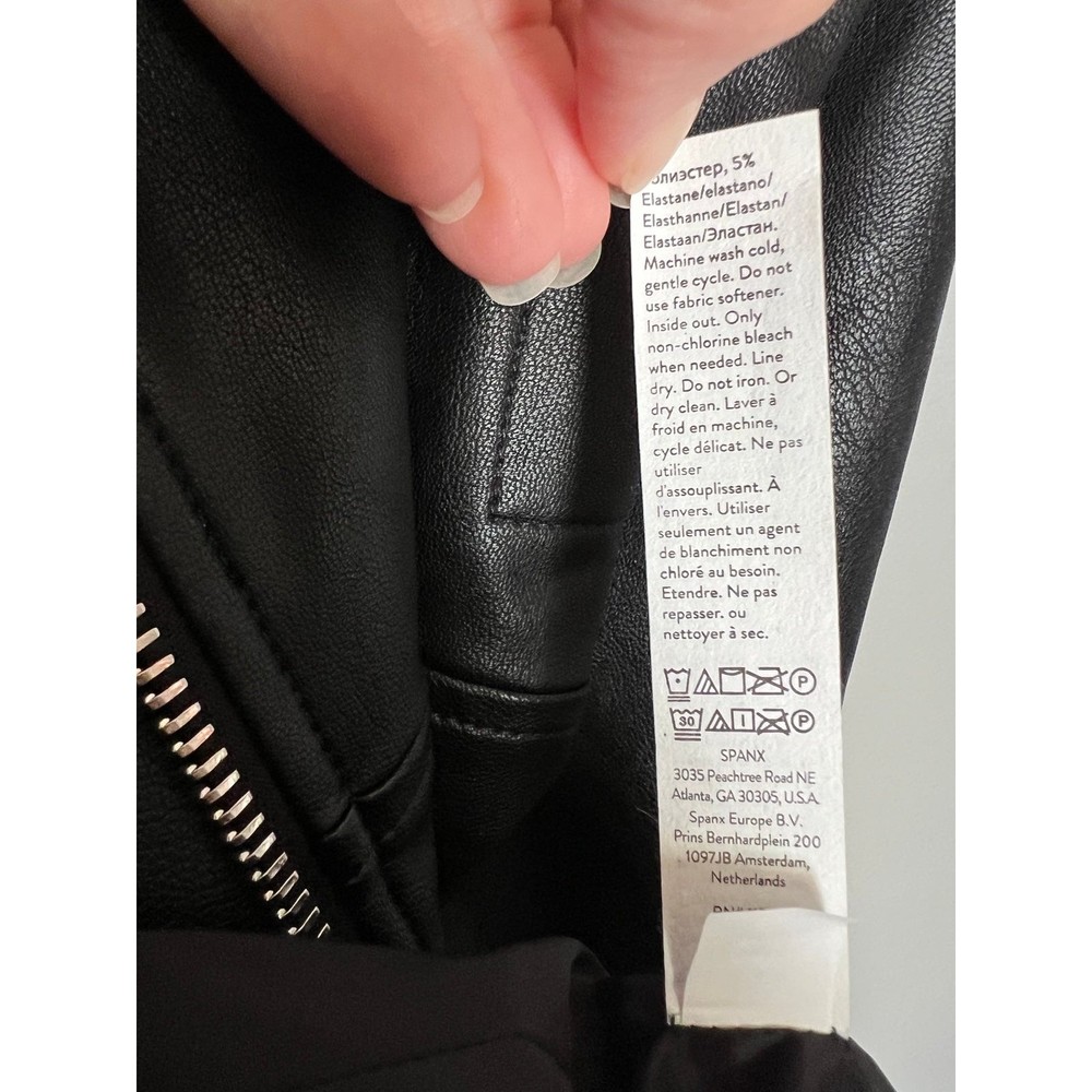 NWT SPANX Leather Like Moto Jacket Black XL - Picture 6 of 9